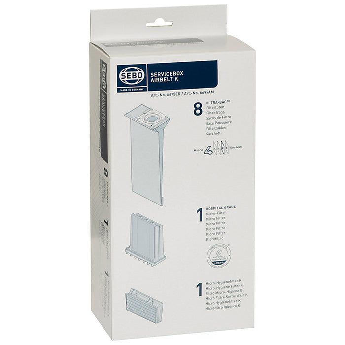 K Series service box - 8 Microfibre dustbags, 1 Pre filter and 1 Post filter 6695ER  Radford Vac Centre  - 1