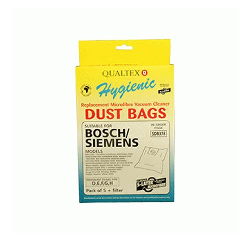 Microfibre dust bags x5 - Suitable for Karcher, Bosch and Siemens. Equivalent to type D,E,F,G Bosch bags Radford Vac Centre - 1